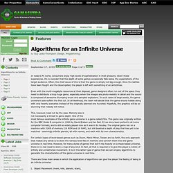 Features - Algorithms for an Infinite Universe