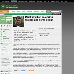 DayZ's Hall on balancing realism and game design