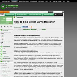 How to be a Better Game Designer