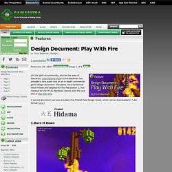 Features - Design Document: Play With Fire