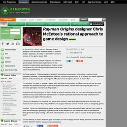 Rayman Origins designer Chris McEntee's rational approach to game design