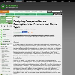 Gamasutra:Arelius's Blog -Designing Computer-Games Preem