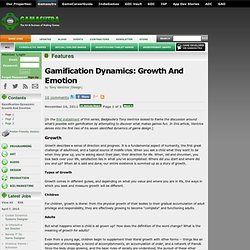 Features - Gamification Dynamics: Growth And Emotion