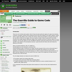 Features - The Guerrilla Guide to Game Code