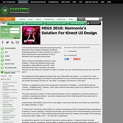 MIGS 2010: Harmonix's Solution For Kinect UI Design