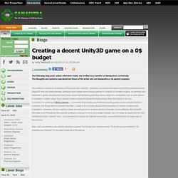Yuriy Nikshych's Blog - Creating a decent Unity3D game on a 0$ budget