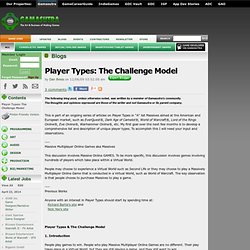 Dan Bress's Blog - Player Types: The Challenge Model