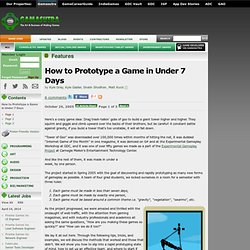 Features - How to Prototype a Game in Under 7 Days