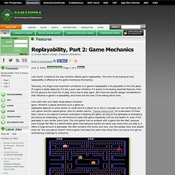 Replayability, Part 2: Game Mechanics