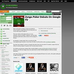 Zynga Poker Debuts On Google TV