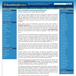 Gambling Review News » Blog Archive » Iowa considers increasing gambling tax