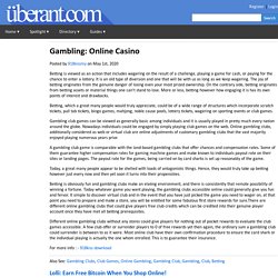 Gambling: Online Casino