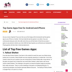 Top Game Apps free for Android and iPhone