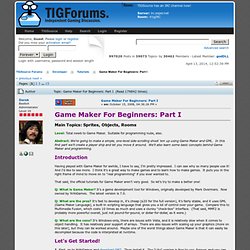 Game Maker For Beginners: Part I