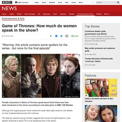 Game of Thrones: How much do women speak in the show?