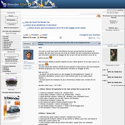 Moteur de jeu GameBlender et alternatives - Des Editeurs de jeux open-sources/gratuits (2D et 3D)