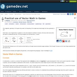 Practical use of Vector Math in Games - Math and Physics