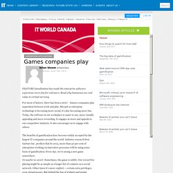 Games companies play - Page 1 - Enterprise Business Applications