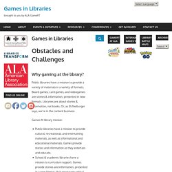 Games in Libraries – Games in Libraries