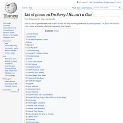 List of games on I'm Sorry I Haven't a Clue - Wikipedia