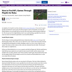 Find NFL Games with PlayOn/Roku