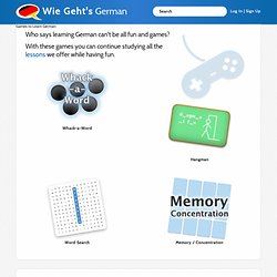 Games to Learn German - Wie Geht's German