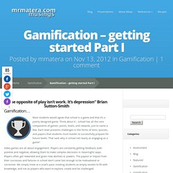 Gamification – getting started Part I