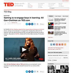 Gaming to re-engage boys in learning: Ali Carr-Chellman on TED