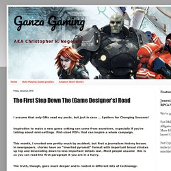 Ganza Gaming: The First Step Down The (Game Designer's) Road