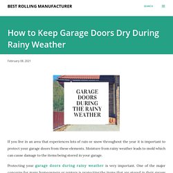 Garage Doors During the Rainy Weather