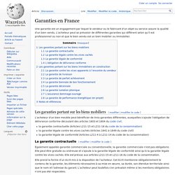 Garanties en France