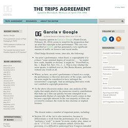 Garcia v Google « The TRIPS Agreement