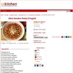 Olive Garden Pasta E Fagioli Recipe #1927 from CDKitchen