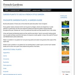 Garden Plants to use in a French style garden