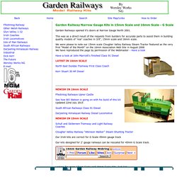 Garden Railways Narrow Gauge Kits in 15mm Scale and 16mm Scales - G Scale