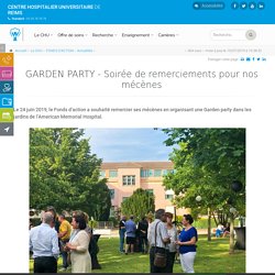 GARDEN PARTY - Soirée de remerciements pour nos mécènes