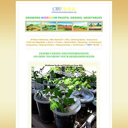 Growing Heirloom Seeds - Natural Organic Gardening - Container & Apartment Gardening