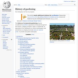 History of gardening