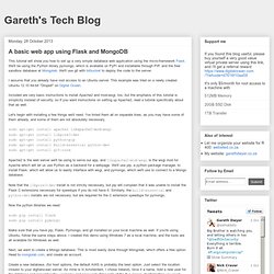 Gareth's Tech Blog: A basic web app using Flask and MongoDB