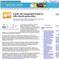 Garlic oil compound found to offer heart protection