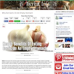 Why Eat Garlic On An Empty Stomach