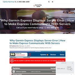 Why Garmin Express Displays Server Error