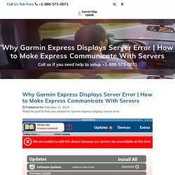 Why Garmin Express Displays Server Error
