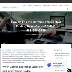 How do I fix the Garmin Express “Not Finding Device” Error?