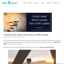 A Brief Guide About Garmin Nuvi 205W Update