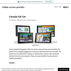 Garmin Sat Nav – Online service provider