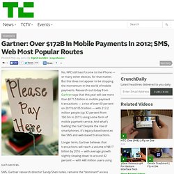 Gartner: Over $172B In Mobile Payments In 2012; SMS, Web Most Popular Routes