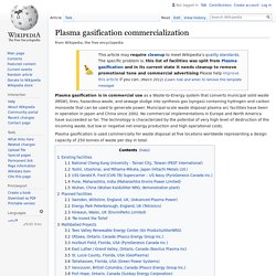 Plasma gasification commercialization - Wikipedia