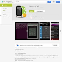 Gastos Móvil - Aplicaciones en Android Market