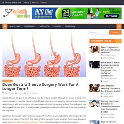 Does Gastric Sleeve Surgery Work For A Longer Term? – My Health Innovation